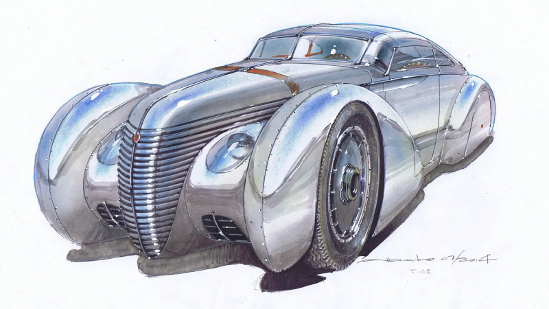 Illustration for article titled Icon Wants To Use A Tesla To Create This Gorgeous, One-Off Streamliner